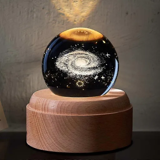 Music Box 3D Crystal Music Boxes,Luminous Rotating Ball Musical Box Dimmable,Music Box Gift for babies, Christmas Birthday Decoration