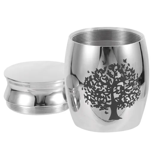 Decoration for burying cat ashes, puppy memorial hall, cat funeral, pet daddy, stainless steel mini storage jar