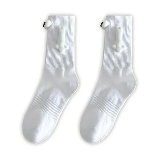Couple Holding Hands Socks ，Funny Magnetic Suction 3D Doll Socks ，Birthday Christmas Gifts for Valentines Him and Her-2pcs