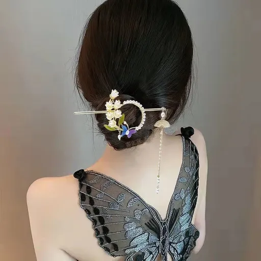 Chinese Hair Accessories Hanfu Chinese Hair Comb Pin Chinese Hair Flower Tassel Chinese Hair Accessories Traditional