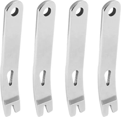Biaungdo 4 Pcs Mini Crank Crowbar, Stainless Steel Mini EDC Pry Bar Keychain Multi-function Pocket EDC Tools Survival Scraper Opener for Outdoor, Indoors(3 Inch)