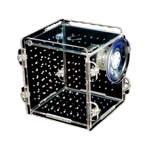 Acrylic Fish breeding Box, Acrylic Fish Isolation Box, Fish Separator for Aquarium, Hatchery Incubator with Suction Cups for Small Baby Fishes Shrimp Clownfish Guppy