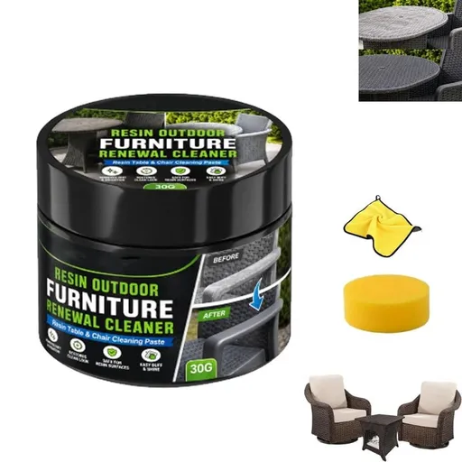 Outdoor Furniture Renewal Paste with Sponge, Furniture Renewal Paste ,1.41 Oz, Resin & Wicker Furniture Restorer, Sun Damage & Color Reviver for Patio Chairs, Tables & Synthetic Surfaces