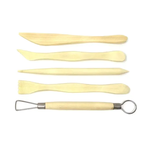 Polymer Clay Sculpting Tools Set - 5 Pcs Pottery Tool Kit - Ceramic Pottery & Clay Ribbon Wood Modeling Tools Kit (5 Pack)
