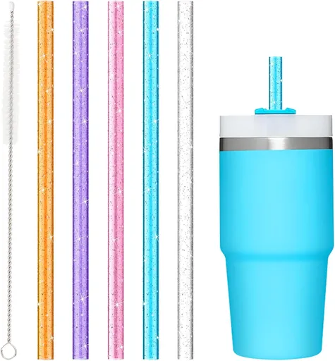 10 PCS Straw Cleaner Brush For Stanley Cup and 5 Pcs Replacement Colors Straw for Stanley Cup 14 oz 20 oz Tumbler