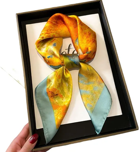 Head Scarf for Women Soft Like Silk and Versatile Neck Scarves Dressy Fashion Accessories Gift Feather