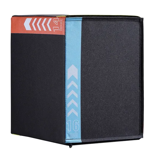 3 in 1 Plyometric Jump Box, 16/14/12 Inch Cotton Plyo Box, Platform & Jumping Agility Box, Anti-Slip Fitness Exercise Step Up Box for Home Gym Training, Conditioning Strength Training, Black
