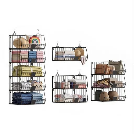 Artiss 5 Tier Stackable Closet Organizers and Storage Closet Hanging Storage Organizer Shelves