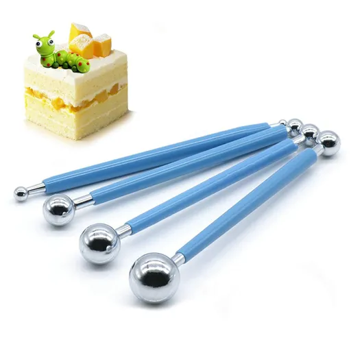 DIY Cake tools,4Pcs Cake Pan Flower Decorating Clay Flower Sugar Craft Ball Model DIY Tool (Small (4pcs))