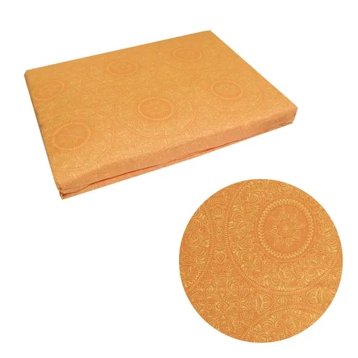 Fitted Combo Set Mandala Circle Print Single Orange Cotton