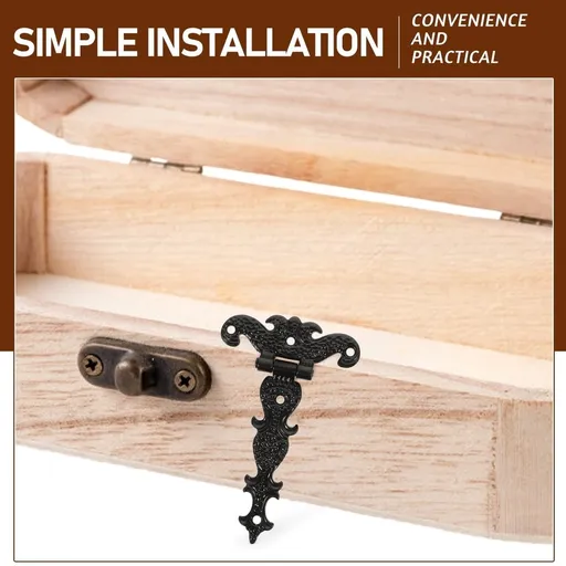 2-Pack Heavy Duty Wooden Fence Gate Hinges for Outdoor Shed Door Hardware, Rustic Style Gate Accessories