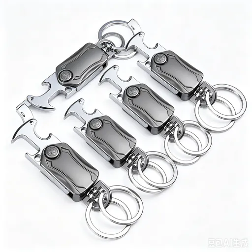 Multi-Functional Keychain 5-Pack - Stainless Steel EDC Tool with Knife Bottle Opener Phone Stand Fidget Spinner - Pocket Carry Gadget Set