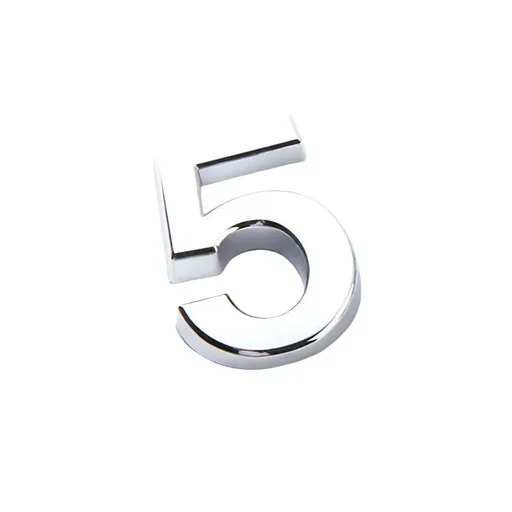 A-Z Alphabet Letters Car Sticker Self Adhesive Auto Badge Emblem 3D Chrome Good - Number 5
