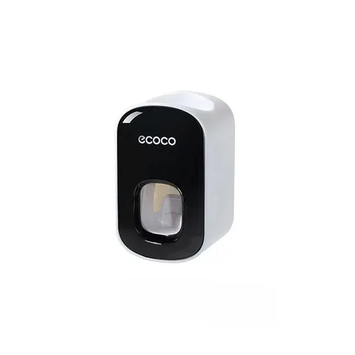 Ecoco Wall Mount Auto Ands Free Toothpaste Dispenser Automatic Toothpaste Squeez - Black