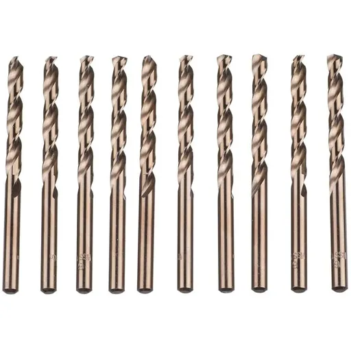 10 pcs M35 Hss Cobalt Gold Twist Drill Bits Metric High Speed Steel 6Mm X 93Mm For Drilling Stainless Steel And Metal