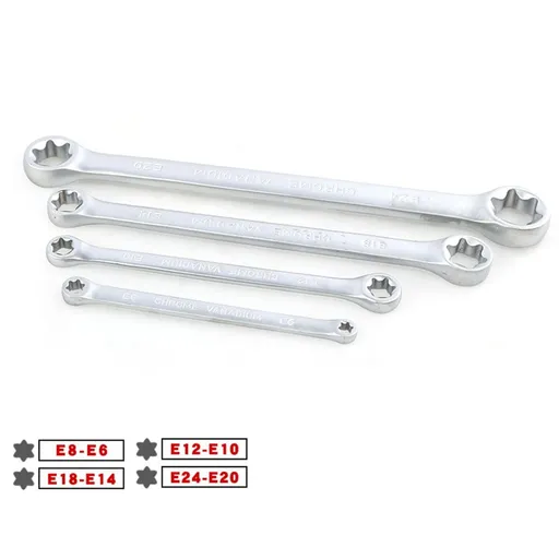 4Pcs Star Double Torx Wrench Spanner E6- E24 E-Type Double-Ended Hexagon