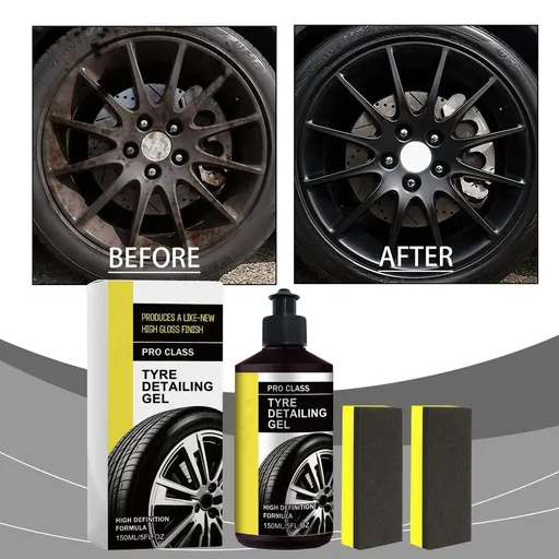 Tire Shine Gel, Rubber and Plastic Protectant, Long-Lasting Tire Dressing for Deep Wet Gloss Finish, UV Protection for Cars, Trucks, Motorcycles & RVs