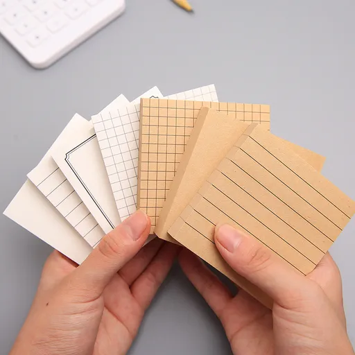 Sticky notes - Memo pad - Notepads - Bullet journal accessories - School supplies - Office supplies - Kraft paper - Notepads - Aesthetic stationery - Scrapbook paper - Sticky notes - Planner - Brown and White - 1 Piece