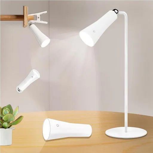 4-in-1 Wireless Touch Control Night Light Multifunctional Desk Lamp Clamp Light Wall Light Emergency Lamp White