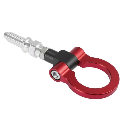 Red Aluminum Alloy Front Bumper Towing Eye Tow Hook for Car Auto Tow Hook Kit，Universal Racing Towing Car Tow Hook