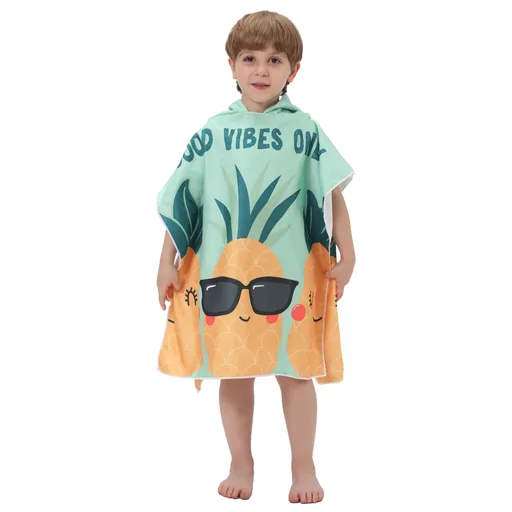 Quick-drying, sand-free, thin beach towel with hood, suitable for boys and girls traveling，75*75cm，ETPF-2-19