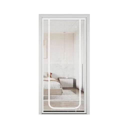 White Cat Repellent Zipper Door Curtain, 80x200cm, Durable Mesh Protects Against Cats and Pests, Easy to Install
