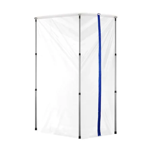 Dust Barrier Poles, 10 Ft Barrier Poles, Dust Barrier System with 4 Telescoping Poles, Magnetic Zipper, Carry Bag and 32.8x13.12 Ft Plastic Film, for Interior Decoration, Painting