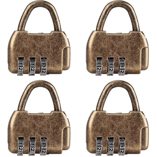 4pcs Vintage Mini Padlock - Diary & Luggage Combo Lock Set