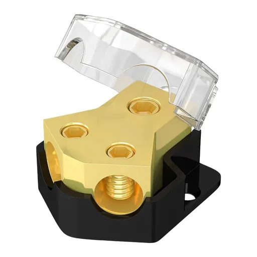 12V Power Distribution Block Car Stereo Amp Splitter 2 Way 0/2/4 Gauge in 4/6/8 Gauge Out Ground Distribution Block
