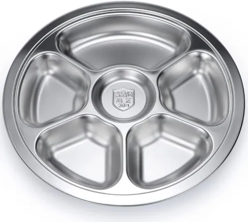 Stainless Steel Round Divided Plate 6 Sections