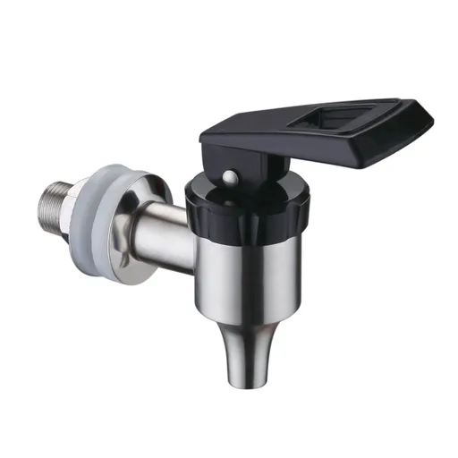 Stainless Steel Beer Beverage Dispenser Replacement Spigot Faucet Black Handle for Coffee Jar Juice Cold Hot Water Wine Beer