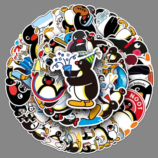 Stickers 50 Pcs Waterproof Cartoon Penguin Stickers for Water Bottle Skateboard Scrapbooking Laptop Cars Bicycle Motorcycle Guitar