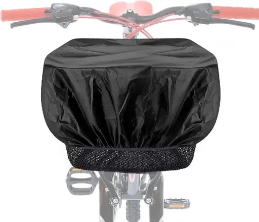 2 Pack Waterproof Bicycle Basket Rain Covers, Elastic Protective Covers for Front and Rear Bike Baskets for Cycling, Black