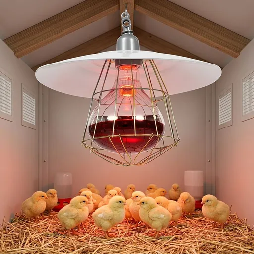 High-Temperature Resistant White Aluminum Pet Cage Warming Lamp Safe and Practical 30cm