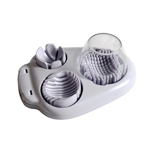 3 in 1 Egg Slicer with Stainless Steel Blade for Hard Boiled Eggs,Egg Cutter Strawberry Fruit Garnish Slicer