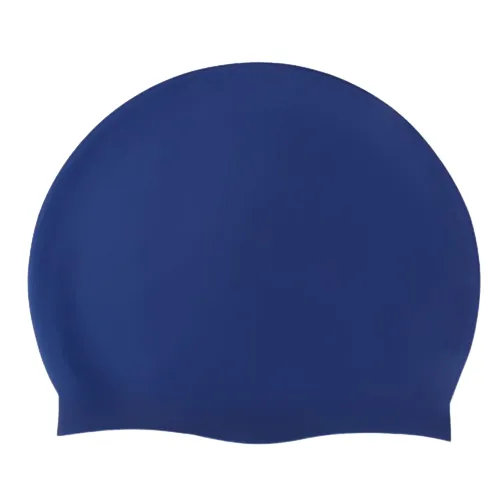 Silicone Swimming Cap Large Waterproof Swim Hat for Long Hair Men Women Adults-Navy