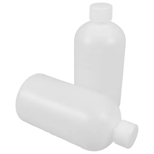 2Pcs Chemical Container Bottle Transparent HDPE Polyethylene Plastic 500ml 17.0X7.7X7.7in