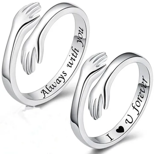 Compatible with S925 Sterling Silver Adjustable Hug Ring for Women and Teenage Girls