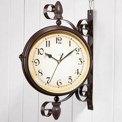 Outdoor Garden Wall Clock Double Sided Vintage Wall Clock Outdoor Indoor Waterproof Decoration Clock