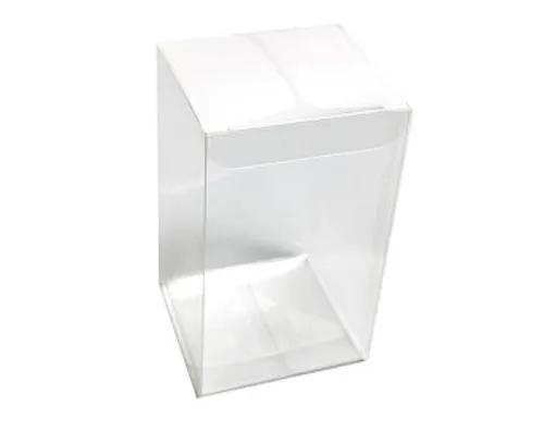 50 Pack of 8x8x10cm Clear PVC Plastic Folding Packaging Small rectangle/square Boxes for Wedding Jewelry Gift Party Favor Model Candy Chocolate Soap Box