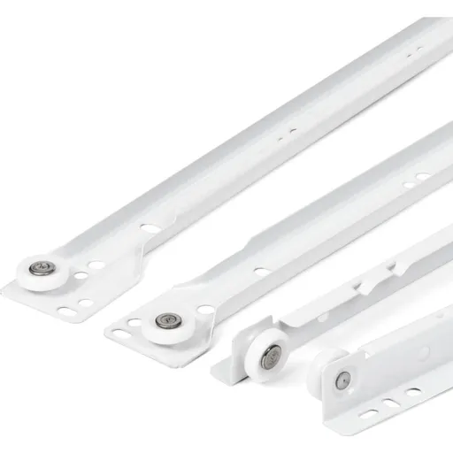 14 Inch Drawer Slides - 2 Pack (1 Pair) White Full Extension Drawer Slide Rails - Easy Assembly Drawer Slide Kit