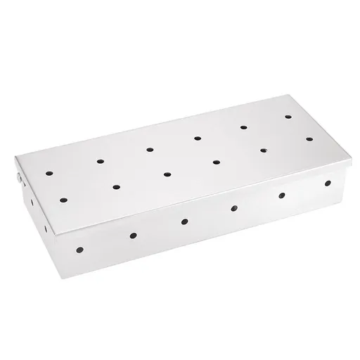 Large Capacity Stainless Steel Smoker Box for BBQ Grills Wood Chip Smoking Box with Hinged Lid Practical Barbecue Grill Accessory