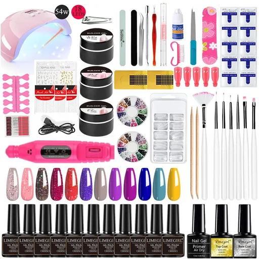 Nail Art Kit Gel Lamp Nail Grinder Nail Polishes Nail Art Tools Nail - Multi - Size 168-2