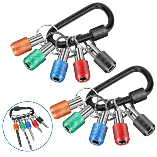 2pc Hex Shank Screwdriver Bits Holder Extension Bar Keychain Screw Adapter Drill Fast Change Portable Hand-held Bit Holder