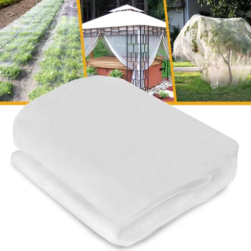 Outdoor Gazebo Mosquito Netting Fabric (3 x 12M White) - Mutifunctional DIY Cuttable Insect Mesh for Plants Protection, Bed, Garden and Patio