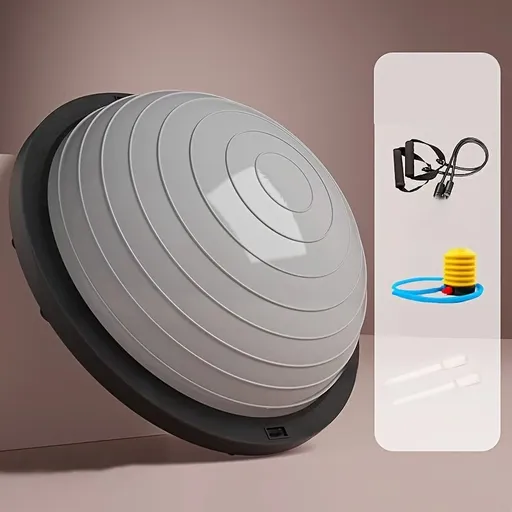 Hemisphere Trainer – Portable Inflatable Balance Trainer, specifically designed for core training, yoga, rehabilitation, and Pilates, equipped with a stable base. Suitable for home gyms, fitness centers, and physical conditioning.（GREY）
