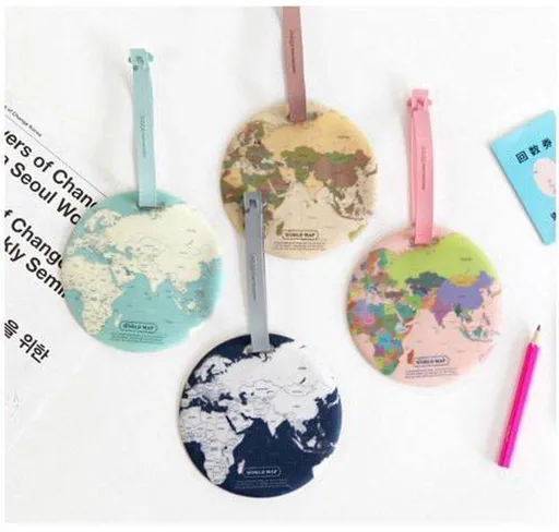 World Map Luggage Tag