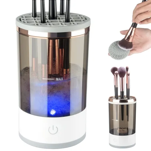 Electric Makeup Brush Cleaner, Makeup Brush Cleaner Machine with Brush Clean Mat, Automatic Cosmetic Brush Cleaner Makeup Brush