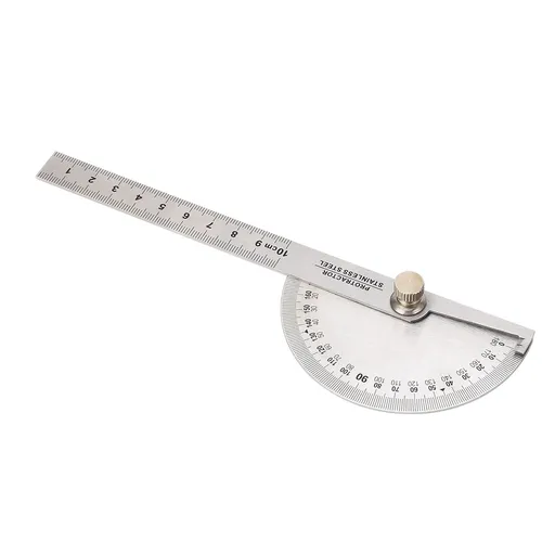 Angle Protractor Stainless Steel Portable Adjustable 0 to 180 Degree Angle Ruler Finder Angle Measure Tool with 10cm Woodworking Ruler