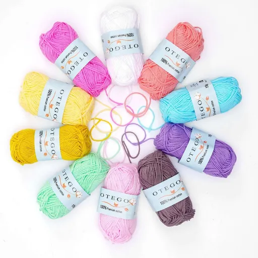 Cotton Knitting Crochet Yarn 10 Pack 49m per Roll MultiColor